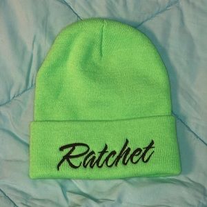 Lime Green Ratchet Beanie